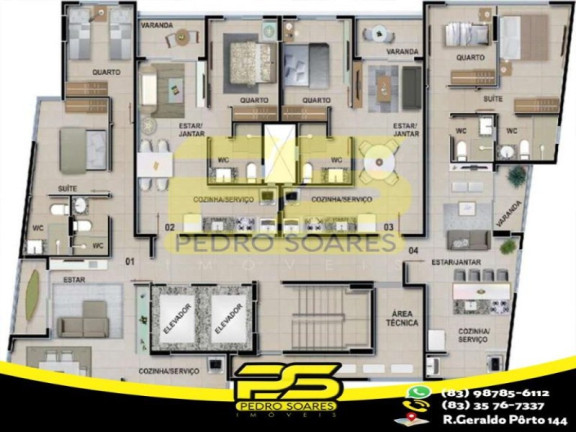 Imagem Apartamento com 2 Quartos à Venda, 61 m² em Manaíra - João Pessoa