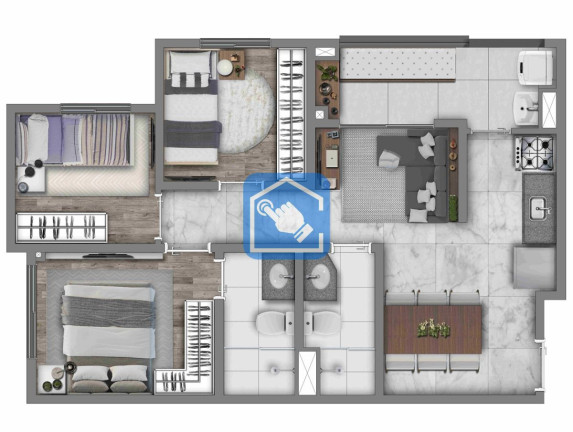 Foto do imóvel Apartamento com 3 Quartos à Venda, 52 m² em Socorro - São Paulo