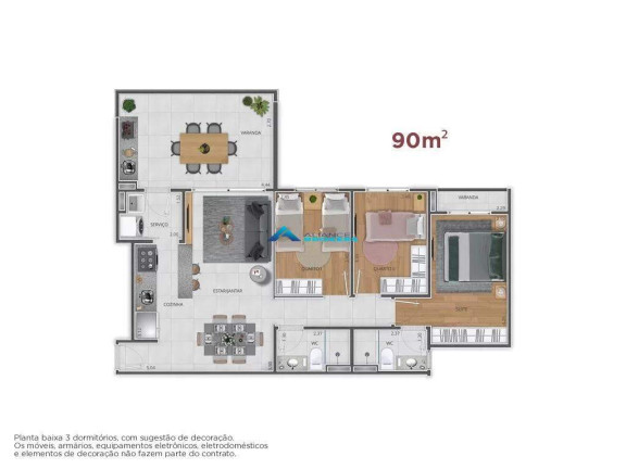 Imagem Apartamento com 3 Quartos à Venda, 90 m² em Recanto Quarto Centenário - Jundiaí