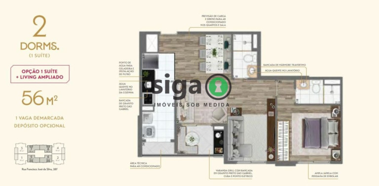 Imagem Apartamento com 2 Quartos à Venda, 56 m² em Vila Andrade - São Paulo