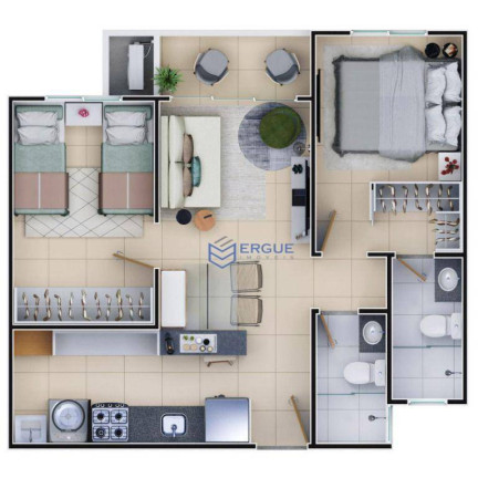 Imagem Apartamento com 3 Quartos à Venda, 58 m² em Messejana - Fortaleza Imagem Apartamento com 3 Quartos à Venda, 58 m² em Messejana - Fortaleza