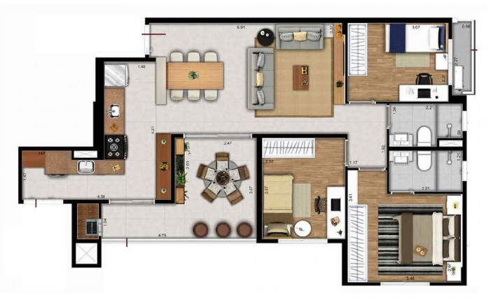 Imagem Apartamento com 3 Quartos à Venda, 87 m² em Jardim Aurélia - Campinas