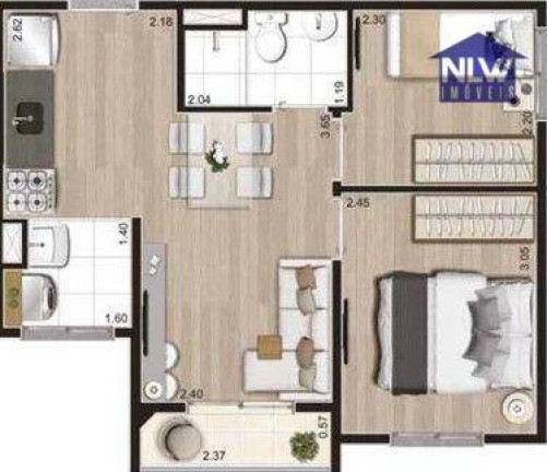 Apartamento com 2 Quartos à Venda, 37 m² em Vila Andrade - São Paulo