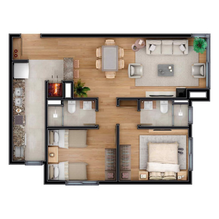 Imagem Apartamento com 1 Quarto à Venda, 55 m² em Carniel - Gramado Imagem Apartamento com 1 Quarto à Venda, 55 m² em Carniel - Gramado