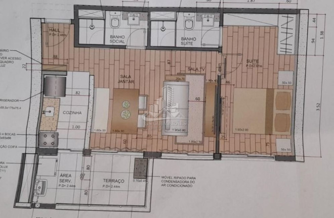 Imagem Apartamento com 1 Quarto para Alugar, 53 m² em Alphaville Empresarial - Barueri