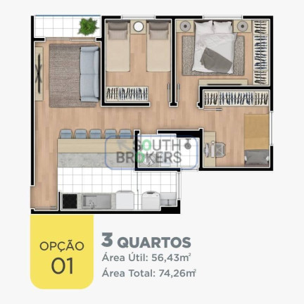 Imagem Apartamento com 3 Quartos à Venda, 56 m² em Tanguá - Almirante Tamandaré Imagem Apartamento com 3 Quartos à Venda, 56 m² em Tanguá - Almirante Tamandaré