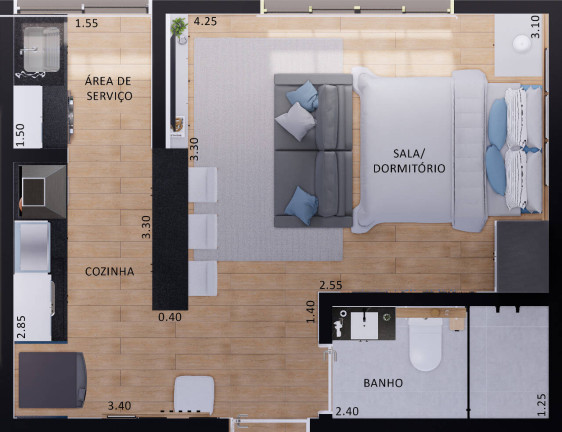 Imagem Apartamento com 1 Quarto à Venda, 45 m² em Jardim Colonial - Atibaia
