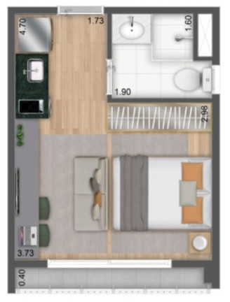 Imagem Apartamento com 2 Quartos à Venda, 40 m² em República - São Paulo