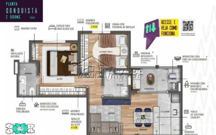 Imagem Apartamento com 2 Quartos à Venda, 54 m² em Vila Industrial - São José Dos Campos