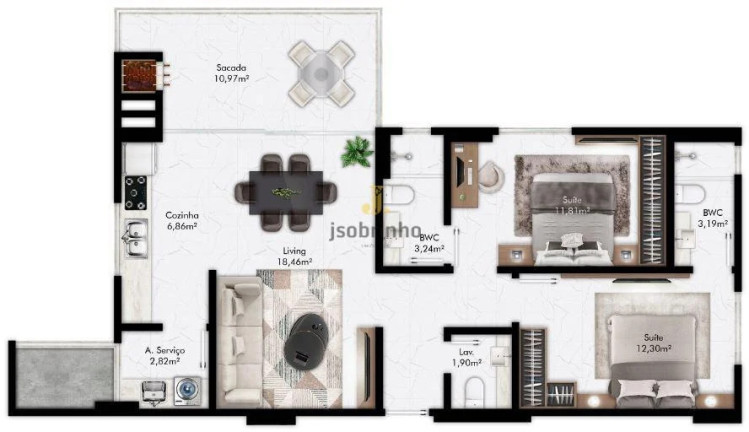 Imagem Apartamento com 3 Quartos à Venda, 103 m² em Meia Praia - Itapema