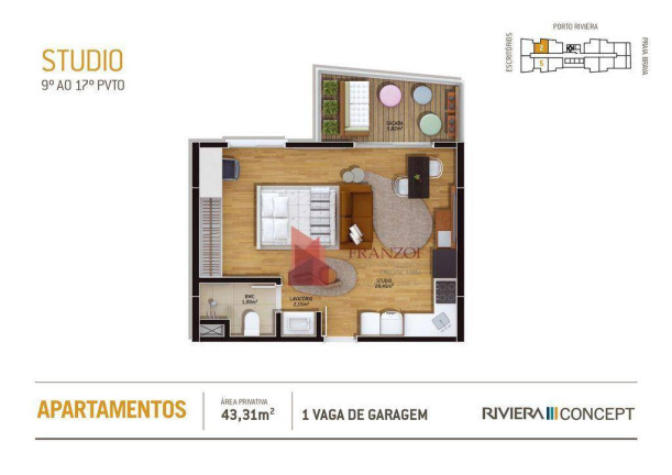 Imagem Apartamento com 1 Quarto à Venda, 42 m² em Praia Brava - Itajaí
