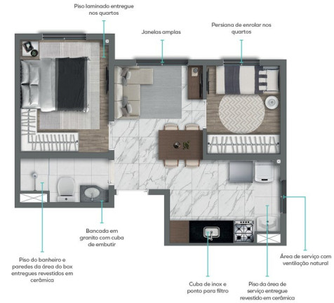 Imagem Apartamento com 2 Quartos à Venda, 45 m² em Santo Amaro - São Paulo