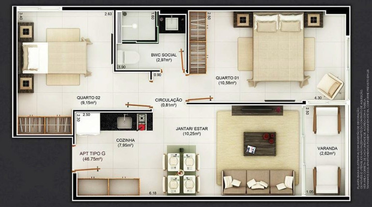Imagem Apartamento com 2 Quartos para Alugar, 120 m² em Tambaú - João Pessoa