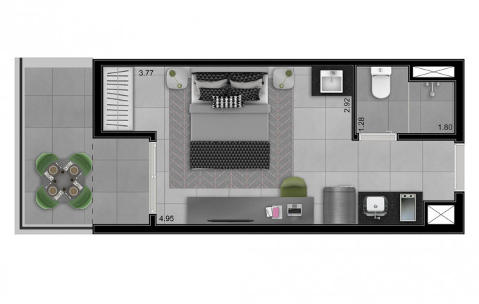 Imagem Studio com 1 Quarto à Venda, 24 m² em Perdizes - São Paulo