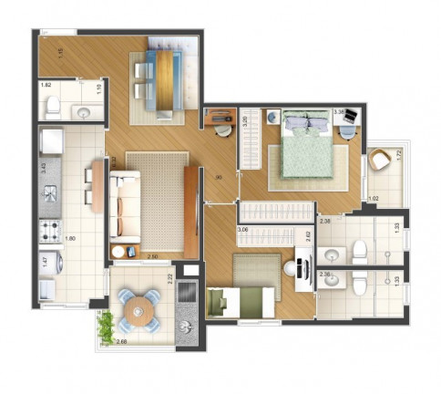 Imagem Apartamento com 2 Quartos à Venda, 75 m² em Jardim Bela Vista - Santo André