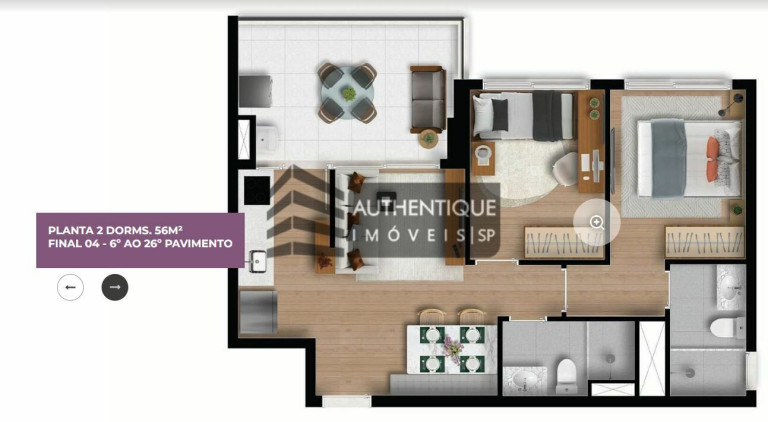 Imagem Apartamento com 2 Quartos à Venda, 54 m² em Brooklin - São Paulo Imagem Apartamento com 2 Quartos à Venda, 54 m² em Brooklin - São Paulo