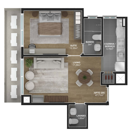 Imagem Apartamento com 1 Quarto à Venda, 47 m² em Floresta - Gramado