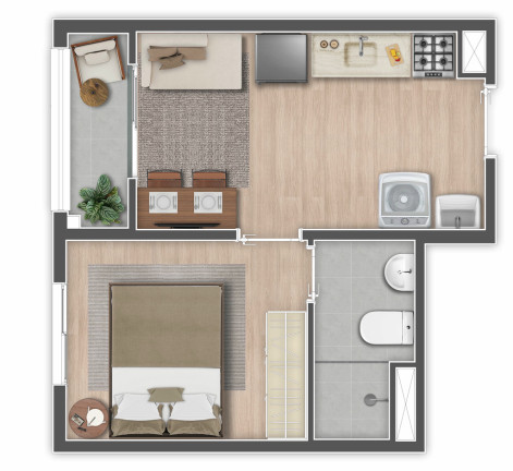 Imagem Apartamento com 1 Quarto à Venda, 42 m² em Santo Amaro - São Paulo Imagem Apartamento com 1 Quarto à Venda, 42 m² em Santo Amaro - São Paulo