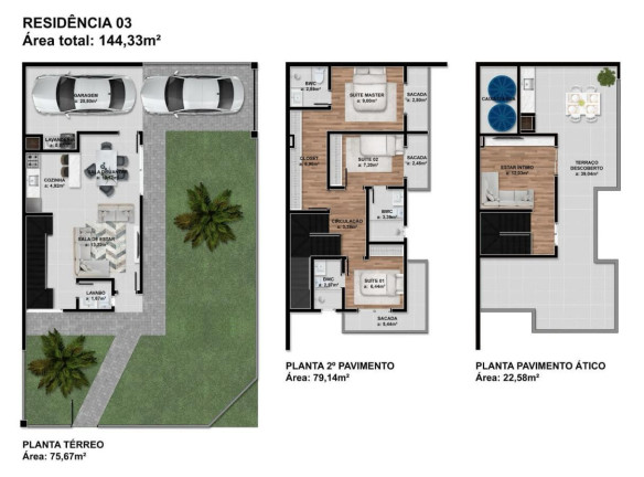 Imagem Casa com 3 Quartos à Venda, 144 m² em Cruzeiro - São José Dos Pinhais