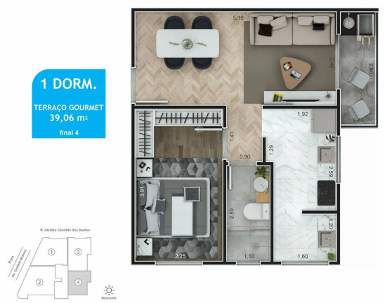 Imagem Apartamento com 1 Quarto à Venda, 39 m² em Maracanã - Praia Grande Imagem Apartamento com 1 Quarto à Venda, 39 m² em Maracanã - Praia Grande