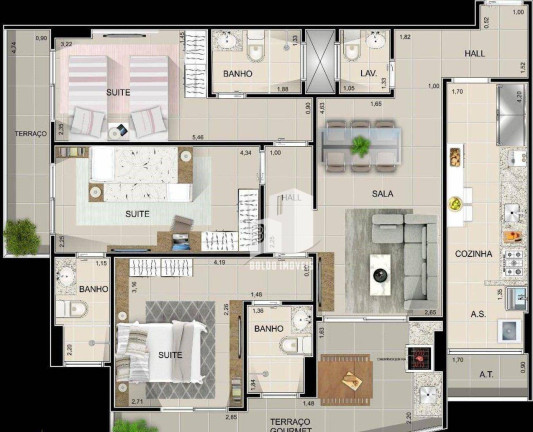 Imagem Apartamento com 3 Quartos à Venda, 101 m² em Aviação - Praia Grande