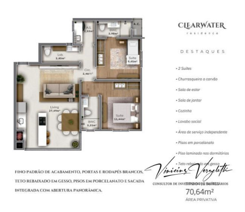 Imagem Apartamento com 2 Quartos à Venda, 71 m² em São Francisco De Assis - Camboriú