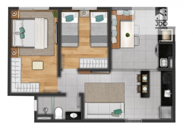 Imagem Apartamento com 2 Quartos à Venda, 49 m² em Ecoville - Curitiba