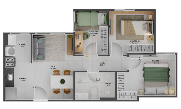 Imagem Apartamento com 3 Quartos à Venda, 51 m² em Ataíde - Vila Velha Imagem Apartamento com 3 Quartos à Venda, 51 m² em Ataíde - Vila Velha