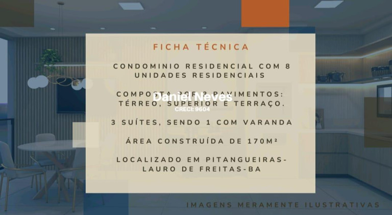 Imagem Casa de Condomínio com 3 Quartos à Venda, 170 m² em Pitangueiras - Lauro De Freitas