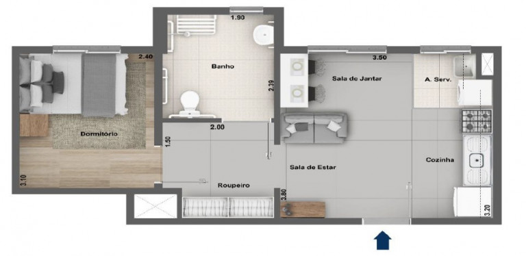 Imagem Imóvel com 1 Quarto à Venda, 35 m² em Ipiranga - São Paulo