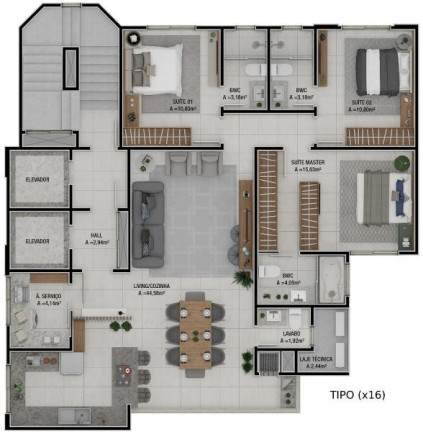 Imagem Apartamento com 3 Quartos à Venda, 121 m² em Pioneiros - Balneário Camboriú