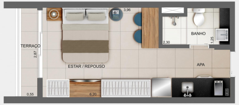 Imagem Studio à Venda, 24 m² em Moema - São Paulo Imagem Studio à Venda, 24 m² em Moema - São Paulo