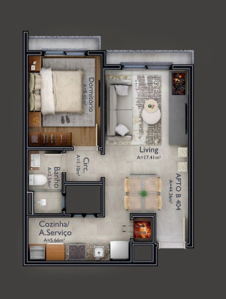 Imagem Apartamento com 1 Quarto à Venda, 43 m² em Várzea Grande - Gramado