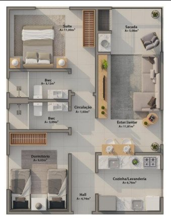 Apartamento com 2 Quartos à Venda, 66 m² em Itacolomi - Balneário Piçarras