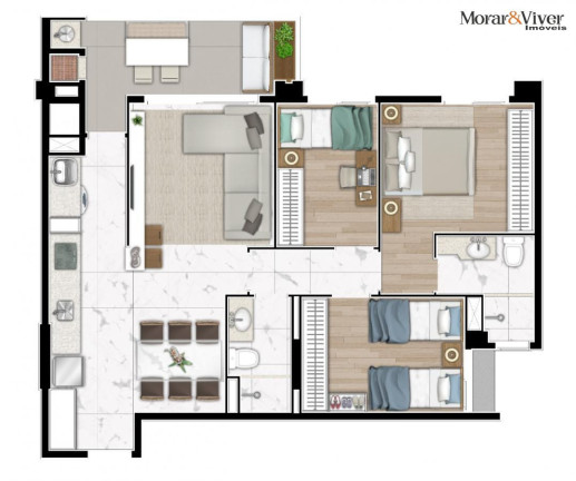 Imagem Apartamento com 3 Quartos à Venda, 81 m² em Cristo Rei - Curitiba