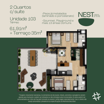 Imagem Apartamento com 2 Quartos à Venda, 30 m² em Bacacheri - Curitiba Imagem Apartamento com 2 Quartos à Venda, 30 m² em Bacacheri - Curitiba