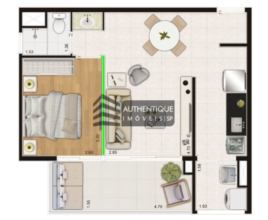 Imagem Apartamento com 1 Quarto à Venda, 47 m² em Campo Belo - São Paulo Imagem Apartamento com 1 Quarto à Venda, 47 m² em Campo Belo - São Paulo