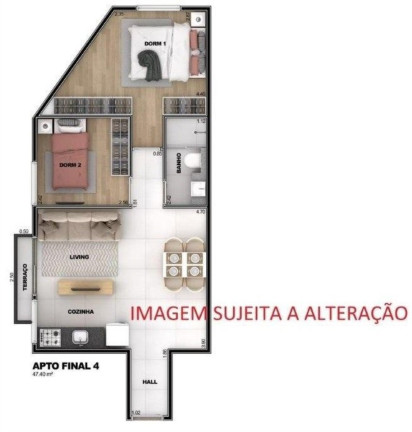 Imagem Apartamento com 2 Quartos à Venda, 47 m² em Santa Teresinha - São Paulo
