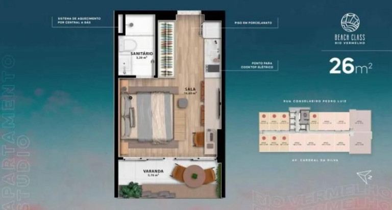 Imagem Studio com 1 Quarto à Venda, 26 m² em Rio Vermelho - Salvador