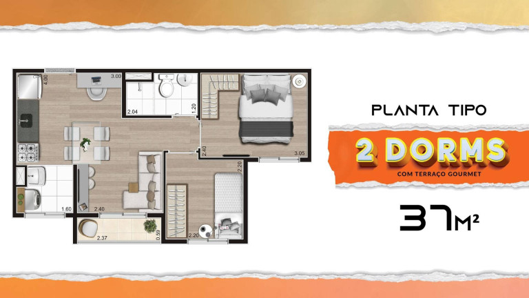 Imagem Apartamento com 2 Quartos à Venda, 37 m² em água Branca - São Paulo