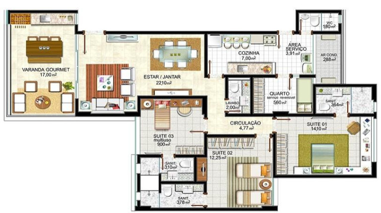 Imagem Apartamento com 3 Quartos à Venda, 127 m² em Jardim Apipema - Salvador