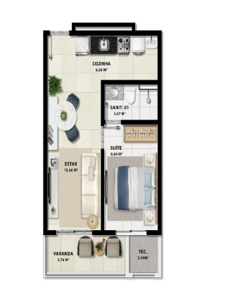Imagem Imóvel com 1 Quarto à Venda, 43 m² em Stella Maris - Salvador