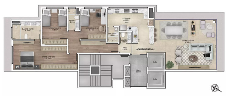 Imagem Apartamento com 3 Quartos à Venda, 130 m² em Petrópolis - Porto Alegre