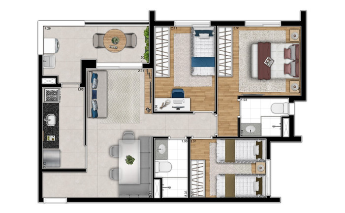 Imagem Apartamento com 3 Quartos à Venda, 70 m² em Butantã - São Paulo