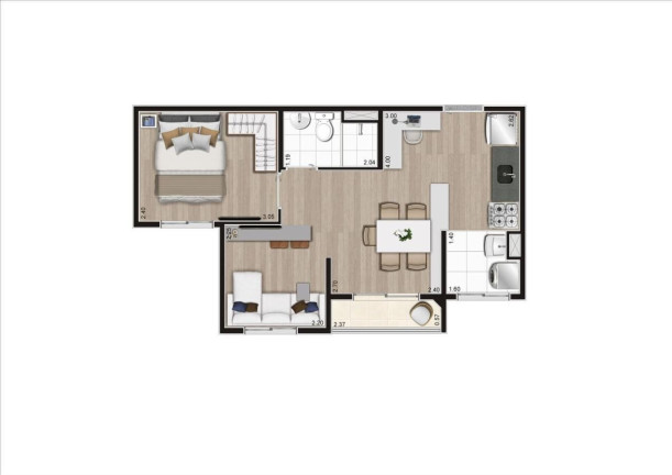 Imagem Imóvel com 2 Quartos à Venda, 37 m² em Jaraguá - São Paulo