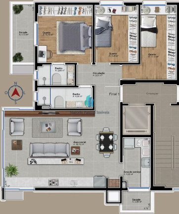 Imagem Apartamento com 3 Quartos à Venda, 104 m² em São Francisco - Bento Gonçalves