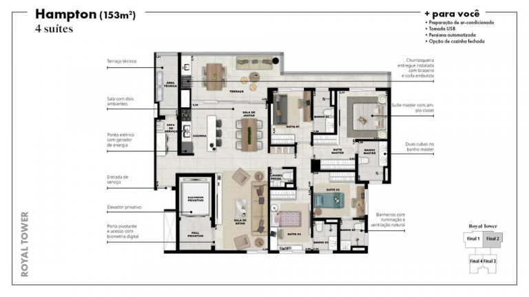Imagem Apartamento com 4 Quartos à Venda, 157 m² em Vila São Francisco - Osasco