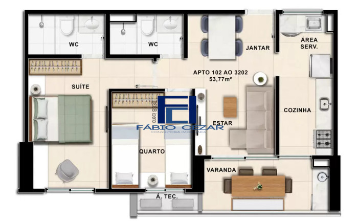 Imagem Apartamento com 2 Quartos à Venda, 53 m² em Caxangá - Recife