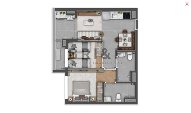 Apartamento com 2 Quartos à Venda, 56 m² em Brooklin - São Paulo