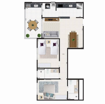 Imagem Apartamento com 2 Quartos à Venda, 76 m² em Guilhermina - Praia Grande